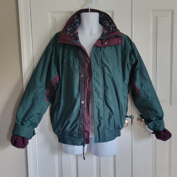 Columbia Other - Columbia vintage 90d bugaboo 3in1 raincoat fleece parka jacket green burgundy